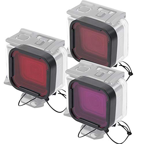 Qukaim 3-teiliges Unterwasser-Tauchfilter-Set für Hero 5/6, Rot, Rosa, Lila, Kamerafilter, Tauchfilter-Set für verbesserte Unterwasserfotografie Qukaim 3-teiliges Unterwasser-Tauchfilter-Set für Hero 5/6, Rot, Rosa, Lila, Kamerafilter, Tauchfilter-Set für verbesserte Unterwasserfotografie von Qukaim