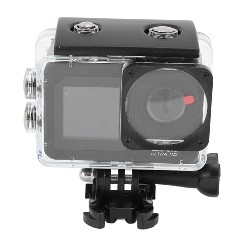 Qukaim 5K30FPS WiFi Action Kamera, 50MP Unterwasserkamera, 170 Grad Weitwinkel, IP68 wasserdicht, Anti-Shake, Dual-Bildschirm, integriertes Mikrofon, Fernbedienung von Qukaim