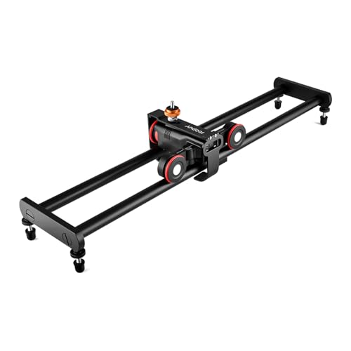 Qukaim Kamera-Video-Dolly Slider Kit, 3-Rad-Auto-Dolly Auto mit App-Steuerung, stufenverstellbare Geschwindigkeit, 60 cm Schienenschiene für DSLR-Kamera und Camcorder von Qukaim