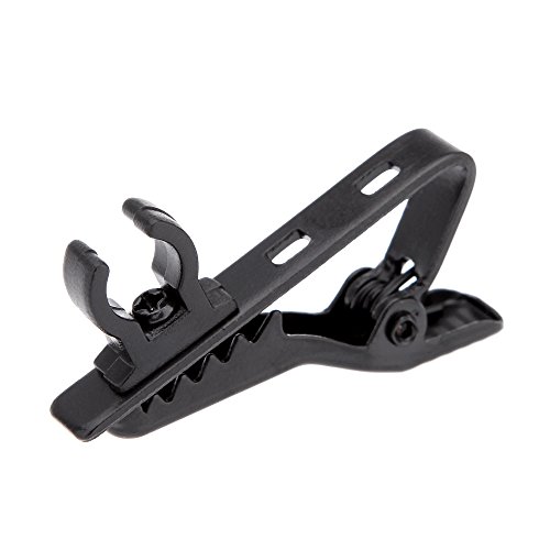 Qukaim Mikrofon Revers Krawattenklammer Clip für Lavalier Mic Easy Clip On System Inklusive Windschutzscheibenmuffe Kamera Accories Schwarz Geeignet für verschiedene Szenarien von Qukaim