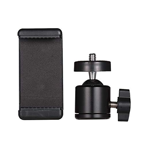 Qukaim Verstellbare Handyhalterung Smartphone Clip, Flexible Kugelkopf-Adapterhalterung mit 1/4-Zoll-Schraube, kompatibel mit Cold Shoe Mount, Schwarz Qukaim Verstellbare Handyhalterung Smartphone Clip, Flexible Kugelkopf-Adapterhalterung mit 1/4-Zoll-Schraube, kompatibel mit Cold Shoe Mount, Schwarz von Qukaim