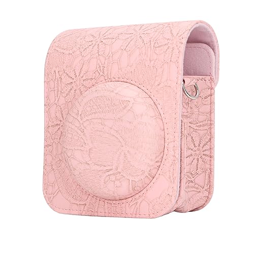 Qukaim Vintage 3D Muster Sofortbildkamera Schutztasche, Tragetasche für Mini 12, Dunkelrosa Prägung, leichtes und stilvolles Design Qukaim Vintage 3D Muster Sofortbildkamera Schutztasche, Tragetasche für Mini 12, Dunkelrosa Prägung, leichtes und stilvolles Design von Qukaim