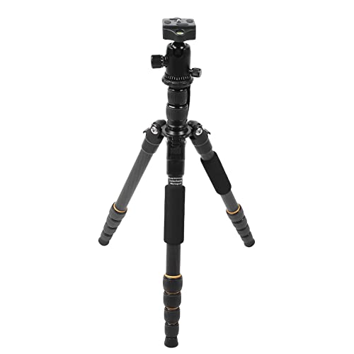 Qukaim Zomei Q666C Tragbares Reise-Einbeinstativ aus Kohlefaser mit Kugelkopf für DSLR-Digitalkamera, leichtes Stativ, 140 cm maximale Höhe, Schwarz von Qukaim