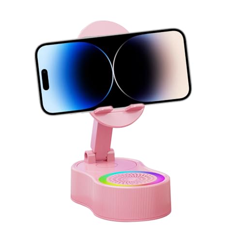Qumiuu Handyhalter Für Schreibtisch,Telefonständer | Höhenverstellbare & Tragbare RGB-Halterung Mit Mikrofon Und Lautsprecher Für Theke, Schminktisch, Nachttisch, Reise, Auto, Flugzeug Und Qumiuu Handyhalter Für Schreibtisch,Telefonständer | Höhenverstellbare & Tragbare RGB-Halterung Mit Mikrofon Und Lautsprecher Für Theke, Schminktisch, Nachttisch, Reise, Auto, Flugzeug Und von Qumiuu