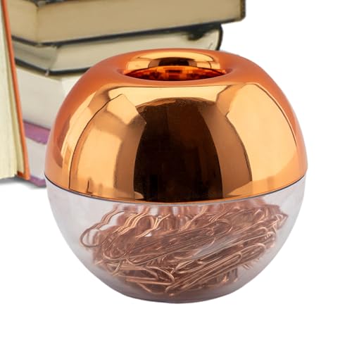 Qumiuu Magnetpapierklammernhalter, Magnetpapiercliphalter, Runde Papiercliphalter magnetisch, Memo-Lesezeichen-Spender, reibungsloser nicht-Skid-Desktop-Organizer mit Paperclip für Zuhause von Qumiuu