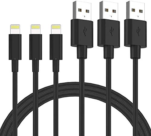 Quntis 3 Pack 1m iPhone Ladekabel MFi Zertifiziert, USB A auf Lightning Kabel, iPhone Kabel kompatibel mit iPhone 13 12 SE 2020 11 Pro XS Max XR X 8 Plus 7 Plus 6 Plus 5s SE iPad Airpods - Schwarz von Quntis