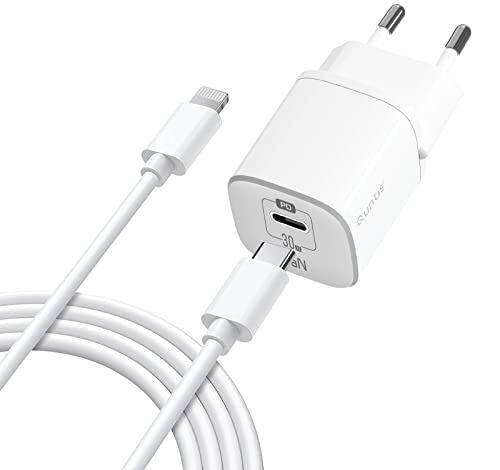 Quntis 30W iPhone iPad Schnellladegerät USB C mit 2m USB C auf Lightning Kabel, MFi Zertifiziert Fast Charger, USB C Netzteil kompatibel mit iPad Pro Air iPhone 14 13 12 SE 11 Pro Max X XR XS Max 8P Quntis 30W iPhone iPad Schnellladegerät USB C mit 2m USB C auf Lightning Kabel, MFi Zertifiziert Fast Charger, USB C Netzteil kompatibel mit iPad Pro Air iPhone 14 13 12 SE 11 Pro Max X XR XS Max 8P von Quntis