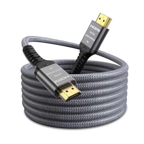 Quntis 8K HDMI Kabel 3M, 2.1 Kabel Highspeed Ethernet 48Gbps (8K@60Hz, 4K@120Hz) HDR 10+, eARC, Dolby Vision, 3D, VRR, Kompatibel mit PS4 Pro, PS5, 8K Gaming, TV, Blu-ray-Player, Projektor von Quntis