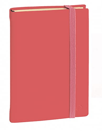 QUO VADIS - Kollektion: Silk CARNET 15 liniert mit Gummizug 10 x 15 cm - Koralle von QUO VADIS