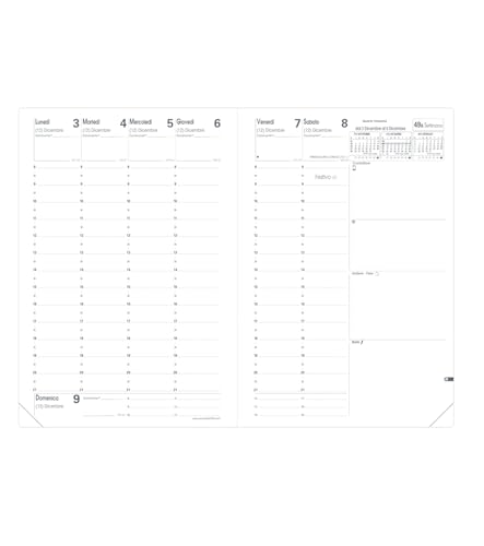 Quo Vadis 0151067Q Ministerkalender italienischer Sprache Jahr 2025 Farbe Rosa Format 16 x 24 cm Wochenansicht 13 Monate Dezember - Dezember weißes Papier fester Einband verstärkt mit Gummizug Maxi von Quo Vadis