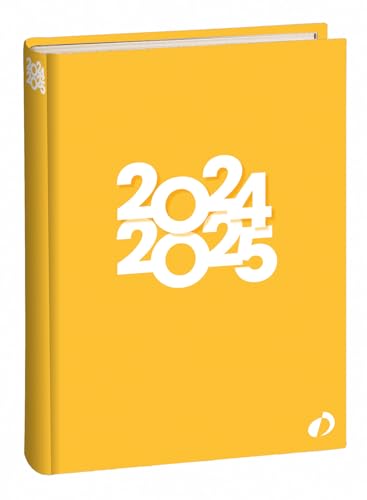 Quo Vadis 575012Q Schülerkalender Textagenda 16 Monate italienische Sprache Jahr 2024-2025 Farbe Gelb Format 12 x 17 cm Tageskalender 16 Monate September - Dezember weißes Papier fester Einband von Quo Vadis