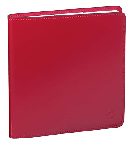 Quo Vadis 905452Q Executive Prest, mehrsprachig, Jahr 2022, Farbe Rot, Format 16 x 16 cm, Wochenansicht 13 Monate, Dezember-Dezember, Papier, Elfenbein, abnehmbarer Einband aus Mondleder von Quo Vadis