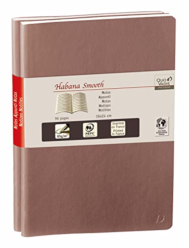 Quo Vadis Habana Smooth – Duo-Notizbücher, Duft 10, 7 x 10 cm 7 x 10 cm braun von Quo Vadis