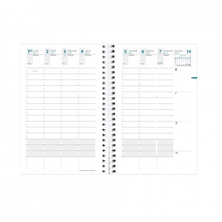 Quo Vadis - Kalendereinlagen – Spiralbindung – 2025 – Time & Life Large – Wochenkalender – Französisch – 13 Monate von Dezember bis Dezember – 16 x 24 cm – Papier Clairefontaine weiß – hergestellt in von QUO VADIS