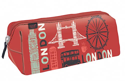 Quo Vadis - Kollektion: CITIES - Dreieckige Schultasche - 1 großes Fach für Stifte, Bleistifte und Filzstifte - Format 23 x 8 cm - Visuel London von QUO VADIS