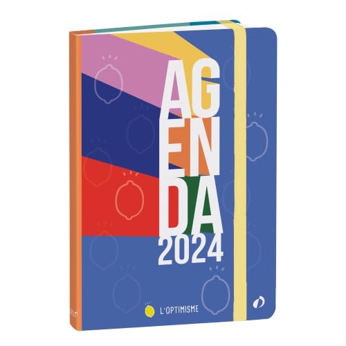 Quo Vadis - Kollektion: L'Optimisme Agenda 1521 mit Gummizug – Terminkalender – Wochenansicht 15 x 21 cm – Farbe: Graphic – Jahr: 2024 von Quo Vadis