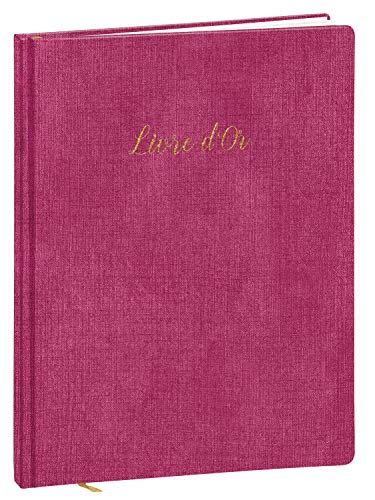 Quo Vadis Linen LIVRE Gold 27 Weiß ungeliefert, 21 x 27 cm, Himbeerrot von QUO VADIS
