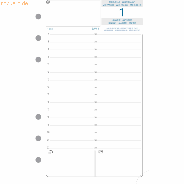 Quo Vadis Timer Kalender 1 Tag/Seite 10,5x17,2cm 2025 von Quo Vadis
