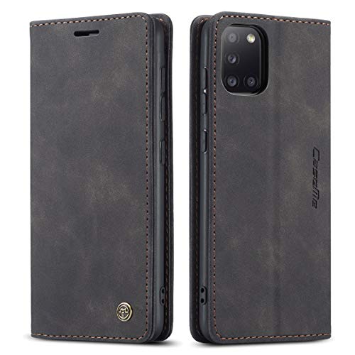 Ququcheng Schutzhülle für Samsung Galaxy A31, Flip-Case aus Leder, mit Magnetverschluss, Schwarz von Majen