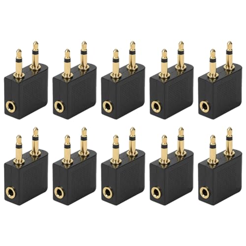Qusedwey 10 Stück 3,5-Mm-Stecker-Adapter-Buchse, Audio-Kopfhörer-Konverter-Adapter, Headset-Anschluss für Airline-Flugzeug-Kopfhörer-Set Qusedwey 10 Stück 3,5-Mm-Stecker-Adapter-Buchse, Audio-Kopfhörer-Konverter-Adapter, Headset-Anschluss für Airline-Flugzeug-Kopfhörer-Set von Qusedwey