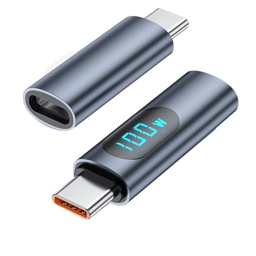 Qusedwey 2 STK. USB-C-Adapter mit LED-Display, PD 100W, Stecker auf Buchse, Schneller Leistungsmesser-Tester, USB-C-Lademonitor-Verlängerungsadapter, Einfach zu Verwenden und Langlebig Qusedwey 2 STK. USB-C-Adapter mit LED-Display, PD 100W, Stecker auf Buchse, Schneller Leistungsmesser-Tester, USB-C-Lademonitor-Verlängerungsadapter, Einfach zu Verwenden und Langlebig von Qusedwey