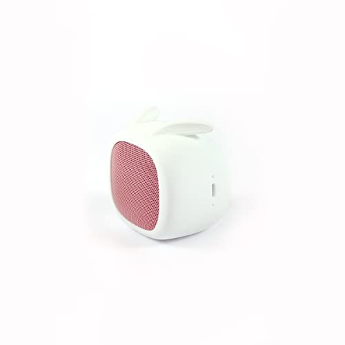 QUSHINI, Bluetooth Lautsprecher, Kleiner Tragbarer Lautsprecher, Funktioniert mit Micro SD Karte, Musikwiedergabe bis zu 3 Stunden, Modell Kaninchen, Farbe Weiß von Qushini