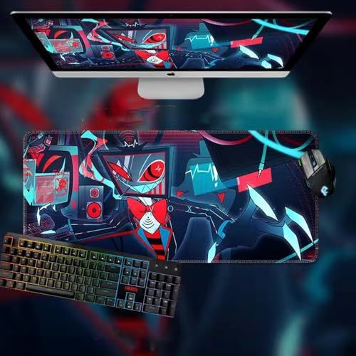 Qusunx Hazbin Hotel Anime Mauspad Alastor/Engel Staub Anti-Rutsch-Gummi-Mauspad für Desktop Computer Laptop Büro 30 * 80cm von Qusunx