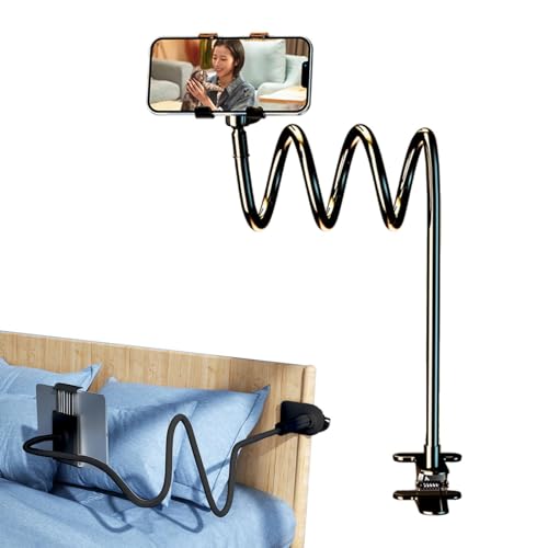 Handy Halter für Bett, Schwanenhals Handy Halterung, 360° Drehbare Superlanger Flexible Arm Mobile Halterung, Verstellbare Lazy Bracket für Bett Auto Home Tische von Qutalmi