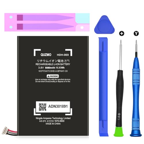 5080mAh HDH-003 Akku, Hoher Kapazität Batterie Akkupack Ersatz-Akku für Nintendo Switch Lite HDH-001, HDH-002 Spielkonsole mit DIY Reparatur-Werkzeugsatz von Quzmo