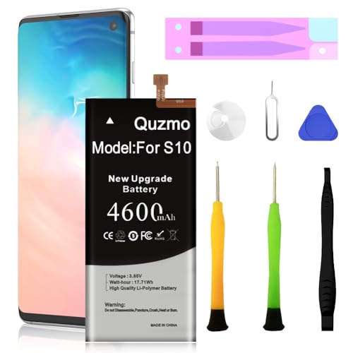 Akku für Samsung Galaxy S10, 4600mAh Hohe Kapazität EB-BG973ABU Ersatzakku für Samsung Galaxy S10 SM-G973F G973U G973W G973U1 G9730 G973N G973X mit Reparaturwerkzeug Kits Akku für Samsung Galaxy S10, 4600mAh Hohe Kapazität EB-BG973ABU Ersatzakku für Samsung Galaxy S10 SM-G973F G973U G973W G973U1 G9730 G973N G973X mit Reparaturwerkzeug Kits von Quzmo