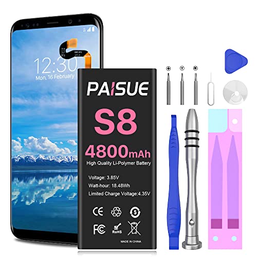 Akku für Samsung Galaxy S8, 4800mAh EB-BG950ABE Ersatzakku mit Hoher Kapazität Handy-Akku für Samsung Galaxy S8 G950 G950F mit Reparaturset Akku für Samsung Galaxy S8, 4800mAh EB-BG950ABE Ersatzakku mit Hoher Kapazität Handy-Akku für Samsung Galaxy S8 G950 G950F mit Reparaturset von Quzmo