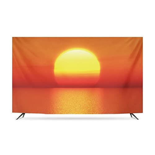 Sonnenaufgang/sonnenuntergangs -landschaft Tv -staubabdeckung 32/37/in Sunblock Tv Tuch/computer Cover Desktop/wandhänge/gekrümmte Bildschirm/abdeckung, Schutzhülle Schlafzimmer/h(Size:45IN,Color:EIN) von Qvo