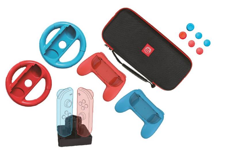 Qware Gaming accessoir set 2 Lenkräder, 2 Controller, Ladegerät, Daumengriffe Zubehör Nintendo von Qware Gaming