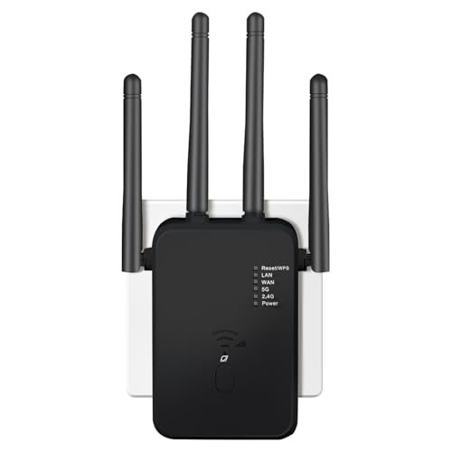 2025 Neuestes WLAN Repeater 1200Mbit/s Dualband mit 4 externen Antennen,WiFi Verstärker Repeater/Router/Access-Point-Modus, Einfache Einrichtung,LAN/WAN-Port,Kompatibel mit Allen Geräten 2025 Neuestes WLAN Repeater 1200Mbit/s Dualband mit 4 externen Antennen,WiFi Verstärker Repeater/Router/Access-Point-Modus, Einfache Einrichtung,LAN/WAN-Port,Kompatibel mit Allen Geräten von Qwdqwd