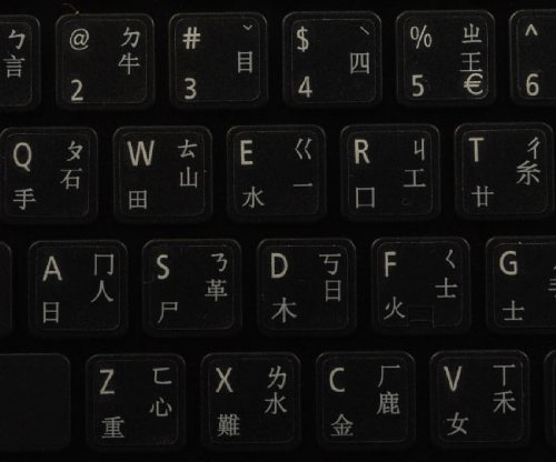 Qwerty Keys Chinesische transparente Tastaturaufkleber mit Weiße Buchstaben - Geeignet für Jede Tastatur von Qwerty Keys