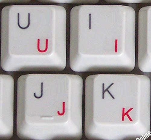 Qwerty Keys Deutsch transparente Tastaturaufkleber mit Roten Buchstaben - Geeignet für Jede Tastatur von Qwerty Keys