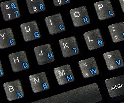 Qwerty Keys Dvorak transparente Tastaturaufkleber mit Blauen Buchstaben - Geeignet für Jede Tastatur von Qwerty Keys