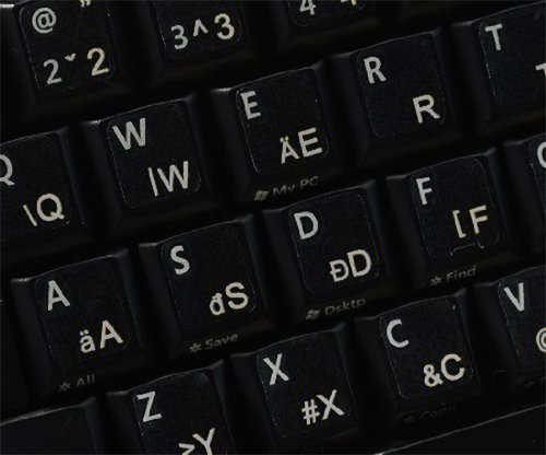 Qwerty Keys Ungarische transparente Tastaturaufkleber mit Weiße Buchstaben - Geeignet für Jede Tastatur von Qwerty Keys