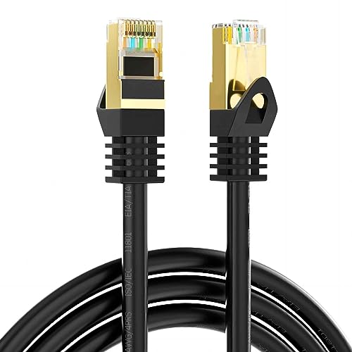 Qxcynsef Cat 6 Ethernet-Kabel für den Außenbereich, 35 m, Cat6, Internet-LAN, RJ45, geschirmt, FTP-550 MHz, wasserdicht, Direktbeerdigung, Netzwerkkabel, 35 m von Qxcynsef