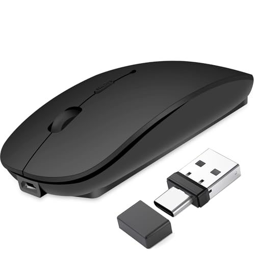 Qxvnm Kabellose Maus Bluetooth 5.2&3.0 + USB&USB-C 2.4 GHz Empfänger- Wiederaufladbare funkmaus für MacBook Pro/Air/iPad/Laptop/Chrombook/Android Tablet Kompatibel mit TypeC & USB Anschluss Geräten Qxvnm Kabellose Maus Bluetooth 5.2&3.0 + USB&USB-C 2.4 GHz Empfänger- Wiederaufladbare funkmaus für MacBook Pro/Air/iPad/Laptop/Chrombook/Android Tablet Kompatibel mit TypeC & USB Anschluss Geräten von Qxvnm
