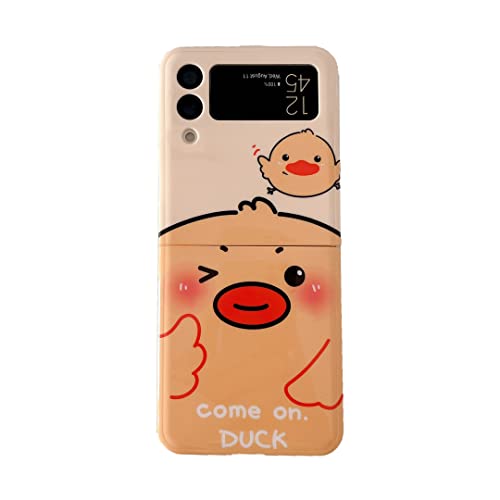 Qywui Hülle für Samsung Galaxy Z Flip 3 5G, Soft Shell Cute Anime Duck Kawaii Schutzhülle Kompatibel mit Z Flip 3 für Mädchen Frauen von Qywui