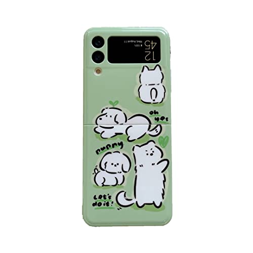Qywui Schutzhülle für Samsung Galaxy Z Flip 4 5G, Weiche IMD Niedlich Anime Hund Stoßfest Schutzhülle Handyhüllen Kompatibel mit Z Flip 4 für Mädchen von Qywui