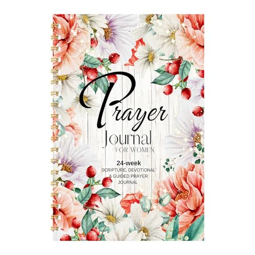 Prayer Journal, 24-wöchentliche Schrift Diary, 14 x 20 x 1 cm (5,51 x 8,27 x 0,39 Zoll), Spiritueller Wachstumsplaner, Guided Reflection Workbook, ideal für Mütter, Frauen und Frauen, Seeking Faith von Qzdtue