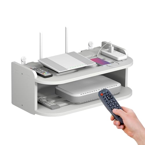 Qzdtue Multi-Layer WiFi Router Shelf, kein Drill Projector Storage Rack, Remote Control Organizer, Wireless Router Heat Dissipation Rack for Living Room, Bedroom, Electronics and Home Organization Qzdtue Multi-Layer WiFi Router Shelf, kein Drill Projector Storage Rack, Remote Control Organizer, Wireless Router Heat Dissipation Rack for Living Room, Bedroom, Electronics and Home Organization von Qzdtue