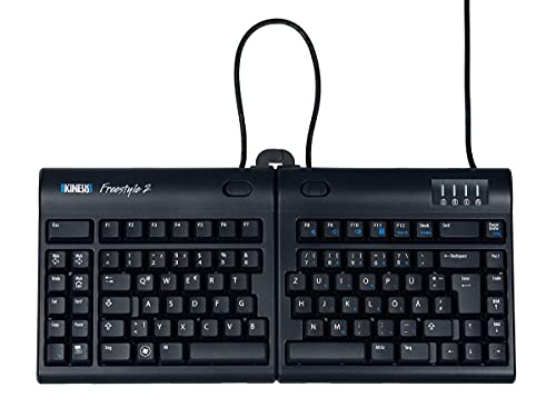 Kinesis RGOKB800PB-US T34 Freestyle2 Tastatur US Layout QWERTY 22,8 cm (9 Zoll) schwarz von R-Go Tools