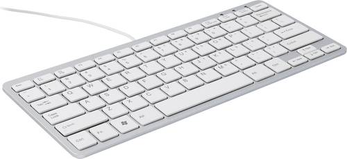 R-GO Tools Compact USB Tastatur Englisch, QWERTY Weiß Ergonomisch von R-Go Tools