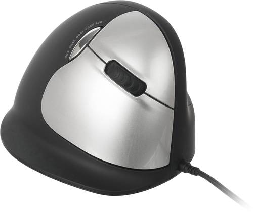 R-GO Tools RGOHELA Ergonomische Maus USB Größe: L Optisch Schwarz, Silber 4 Tasten 3500 dpi Ergono von R-Go Tools