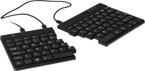 R-GO Tools Split USB Tastatur Englisch, QWERTY Schwarz Flexibel, Ergonomisch von R-Go Tools