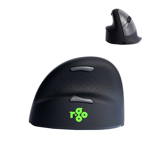 R-Go HE Ergonomische Maus, Für linkshänder, 2.4G Kabellos, 500/1000/1750 DPI, 5 Tasten, Vertikale ergo maus für Windows/Mac/Linux von R-Go Tools