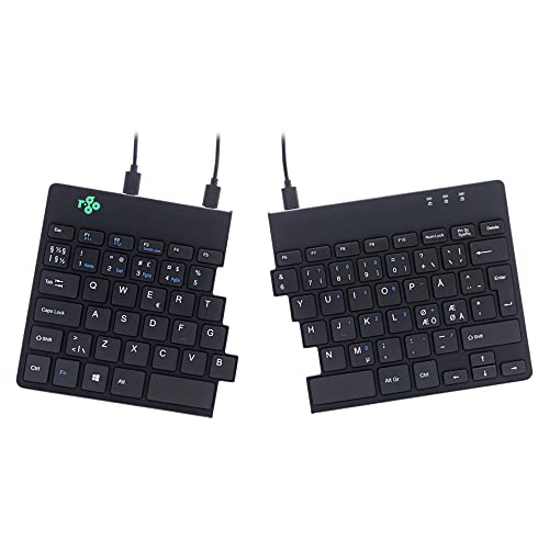 R-Go Split Ergonomische Tastatur - QWERTY (Nordic) - schwarz - drahtgebundenen, RGOSP-NDWIBL von R-Go Tools